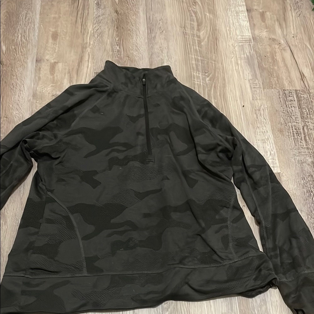 Black Camouflage Quarter-Zip Pullover